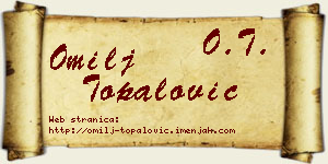 Omilj Topalović vizit kartica
